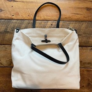 Banana Republic Canvas Tote with Leather Handles